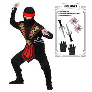 Costume ninja red taglia 4/5 anni