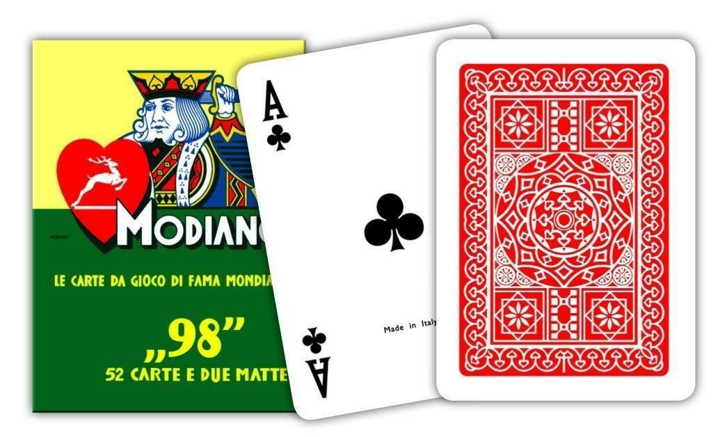 modiano carte da gioco poker n 98 colore rosso