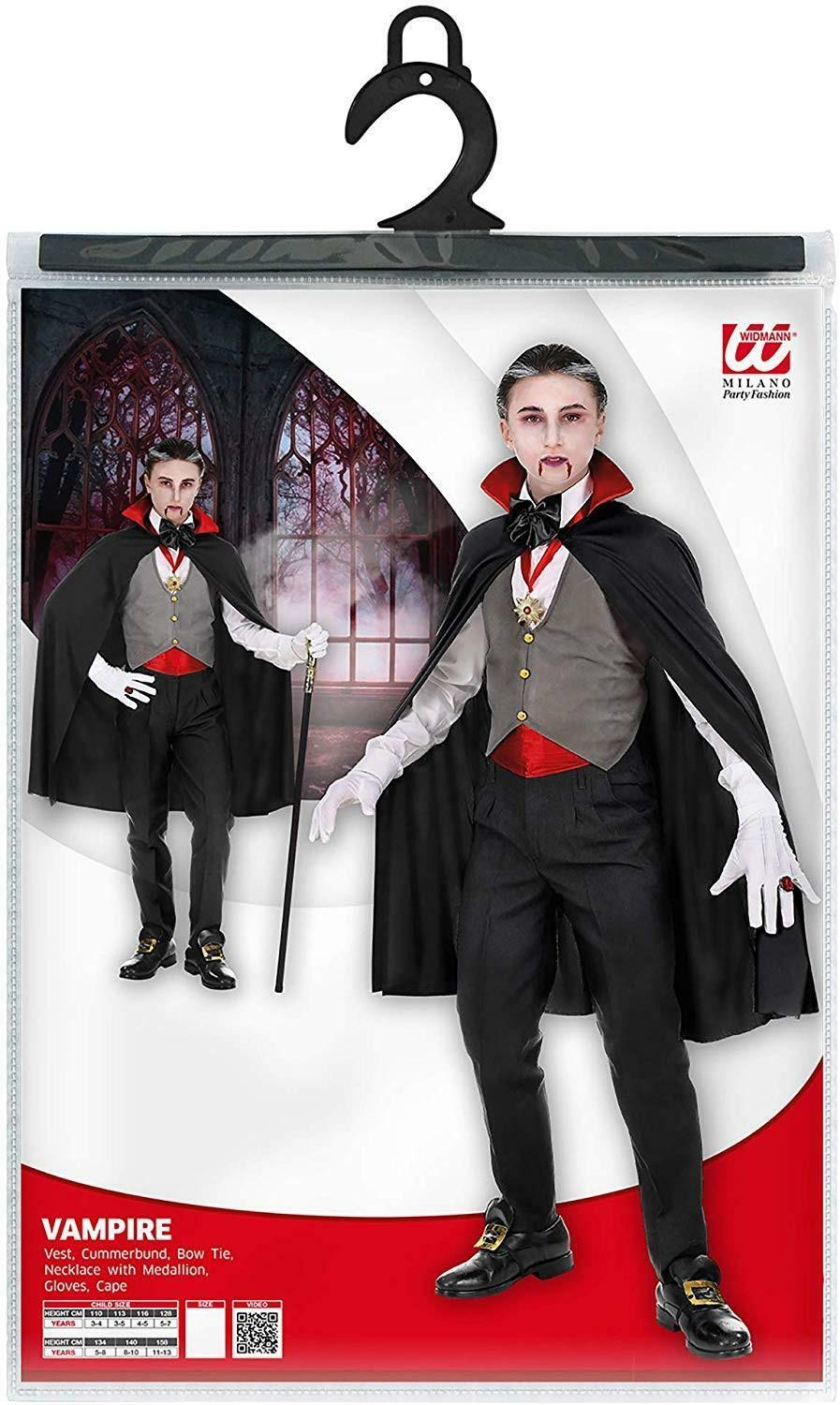 widmann costume vampiro 5/7 anni - 128 cm