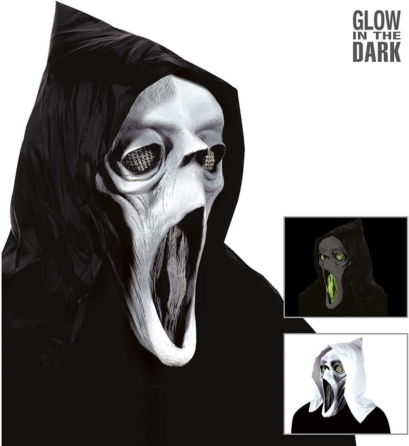 widmann maschera fantasma con cappuccio - glow in the dark