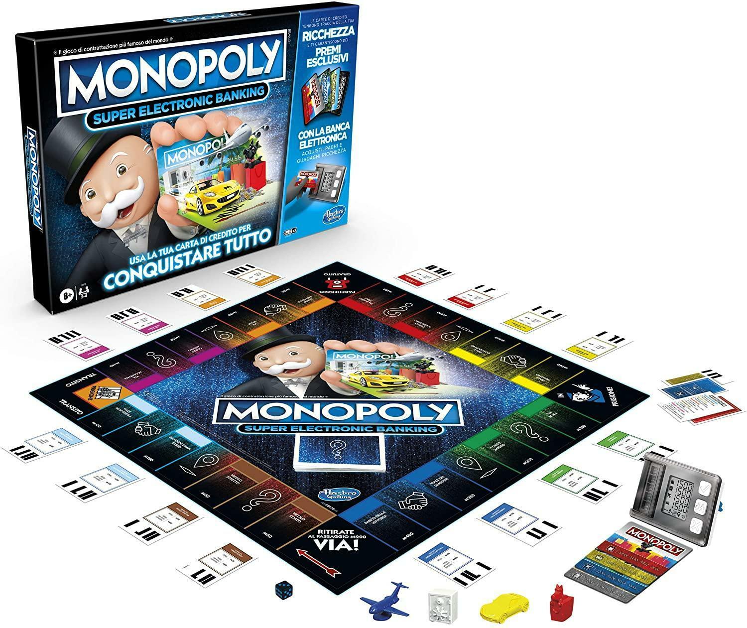 hasbro gioco monopoly super electronic banking