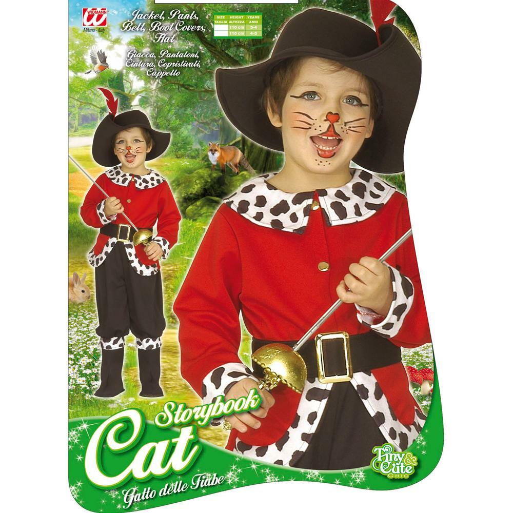 widmann costume gatto delle fiabe taglia 3/4 anni