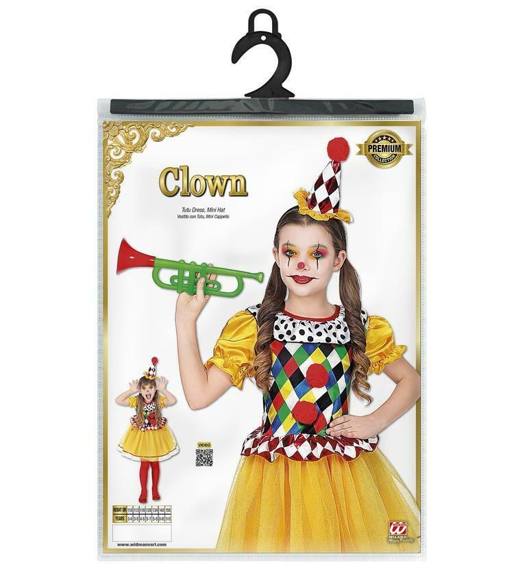 widmann costume bambina clown - anni 5/7 - 128 cm