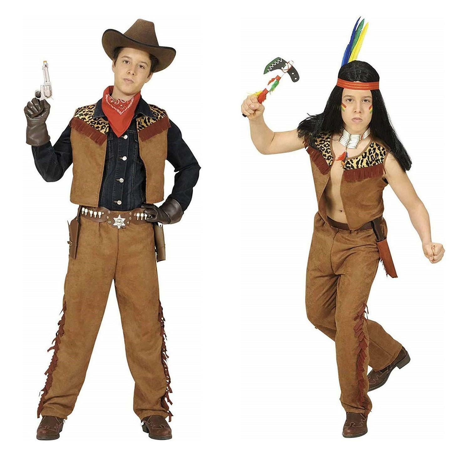 widmann costume cowboy/indiano - 8/10 anni - 140 cm