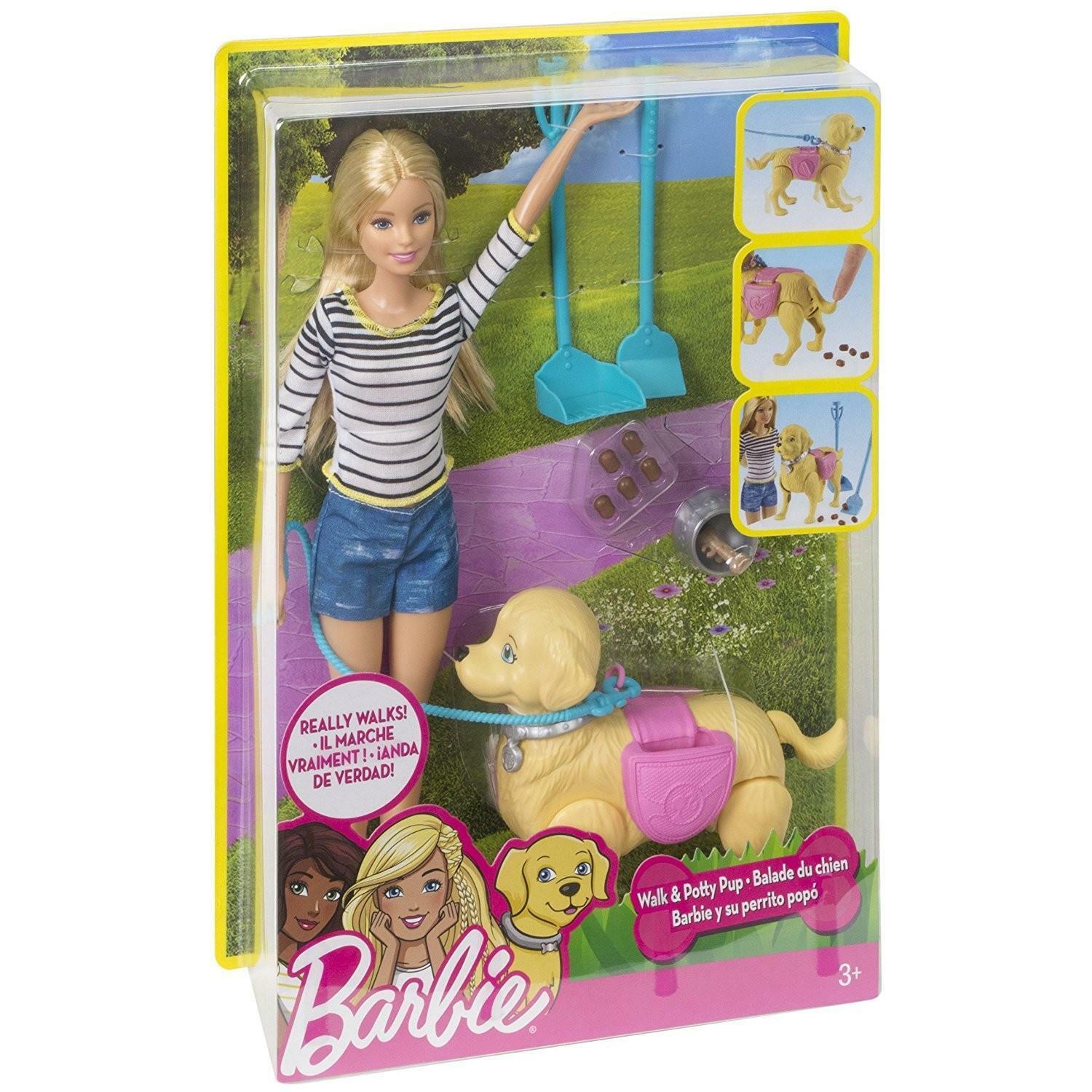 mattel barbie passeggiata con cane