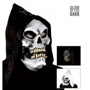 Maschera teschio con cappuccio - glow in the dark