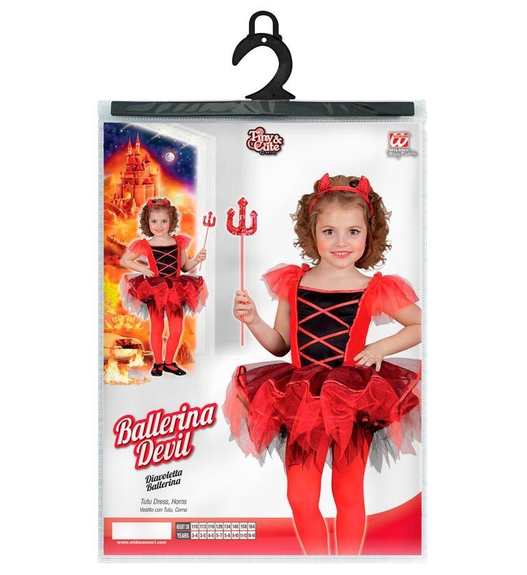 widmann costume diavoletta ballerina taglia 3/4 anni