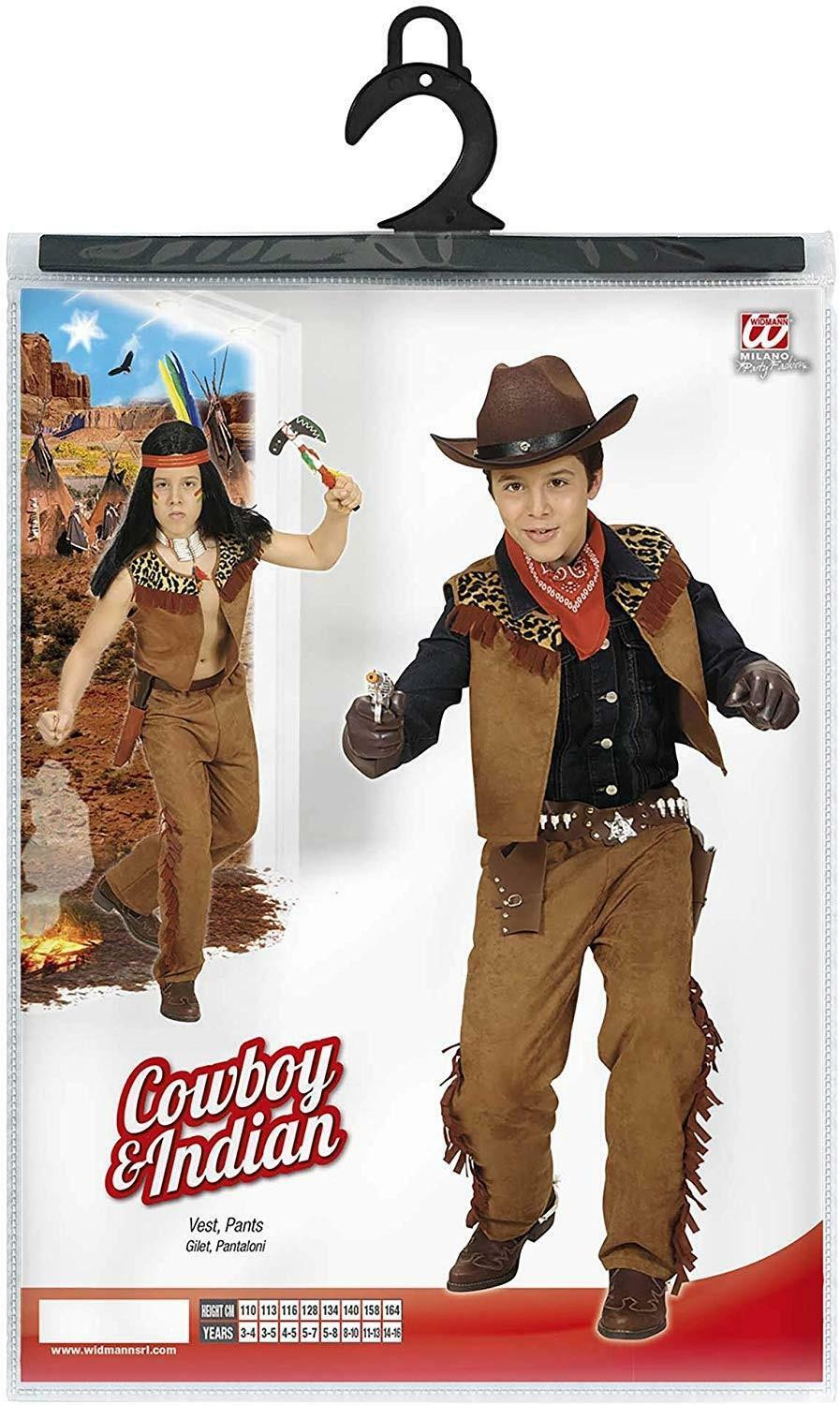 widmann costume cowboy/indiano - 8/10 anni - 140 cm