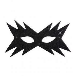 Maschera domino stella nera glitter