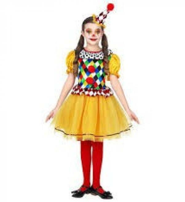 widmann costume bambina clown - anni 5/7 - 128 cm