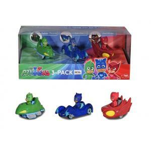 Pj masks set 3 veicoli metal con personaggio