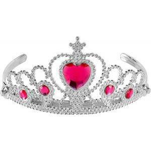 Tiara argento con gemme rosa