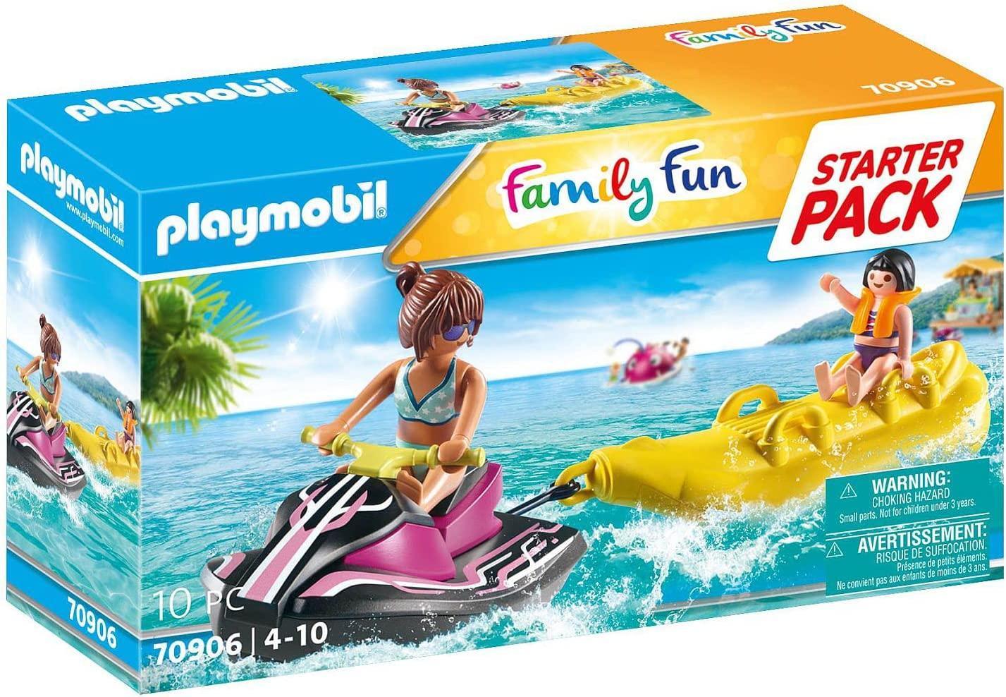 playmobil playmobil family fun 70906 moto d'acqua con banana boat