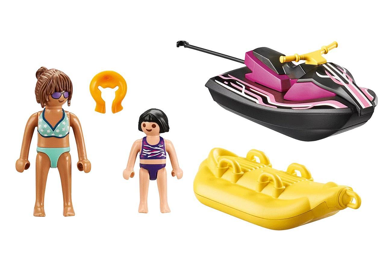 playmobil playmobil family fun 70906 moto d'acqua con banana boat