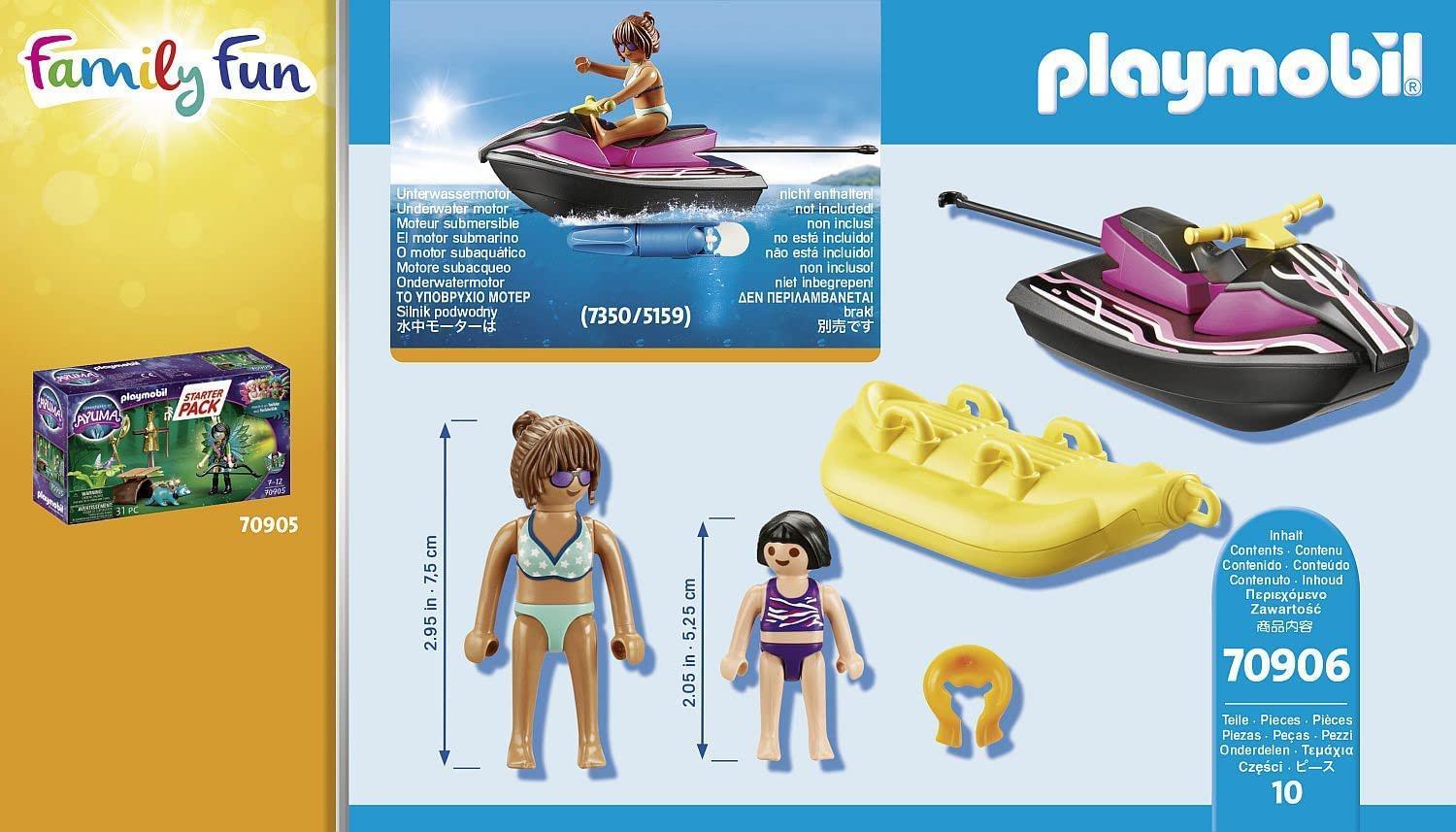 playmobil playmobil family fun 70906 moto d'acqua con banana boat