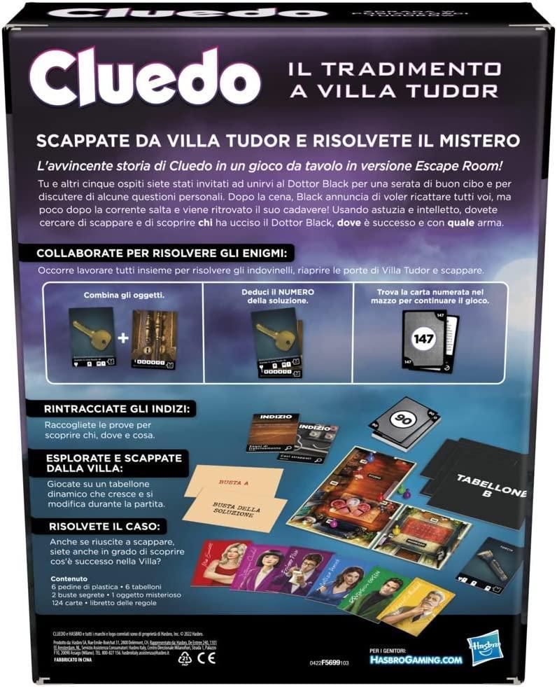 hasbro gioco cluedo escape tradimento a villa tudor