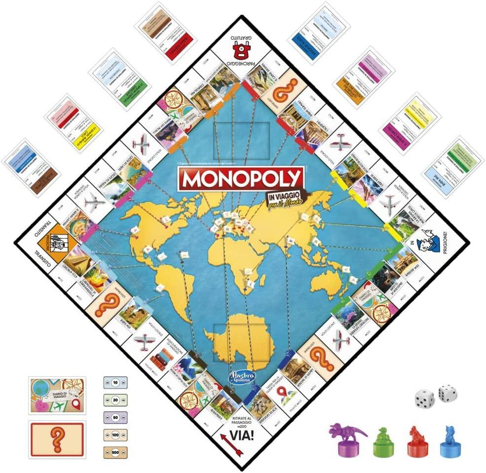 hasbro gioco monopoly in viaggio per il mondo