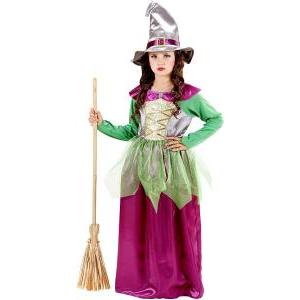 Costume strega verde/viola taglia 1/2 anni