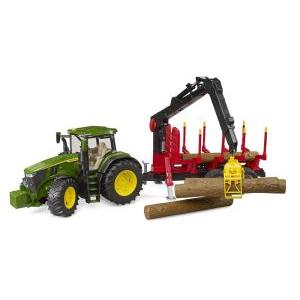 Trattore john deere con rimorchio forestale