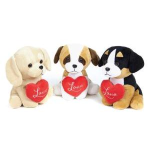 Peluche cane cm 20 con cuore