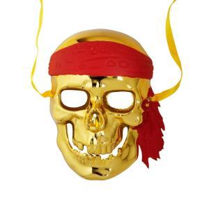 Maschera teschio pirata oro