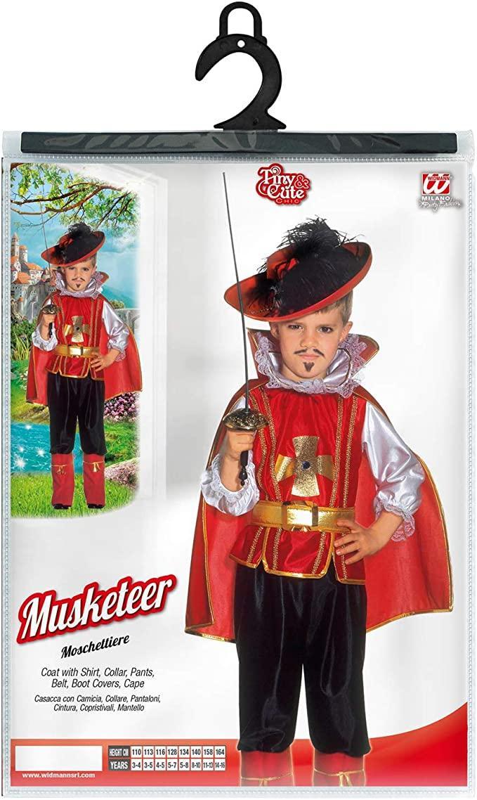 widmann costume moschettiere taglia 3/4 anni