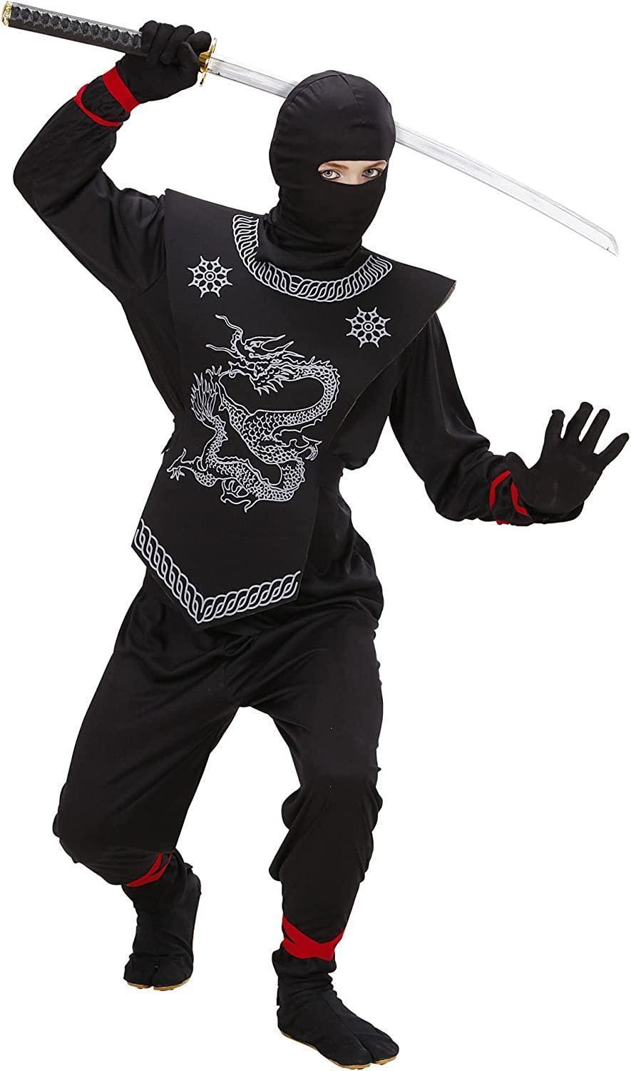 widmann costume ninja nero taglia 4/5 anni