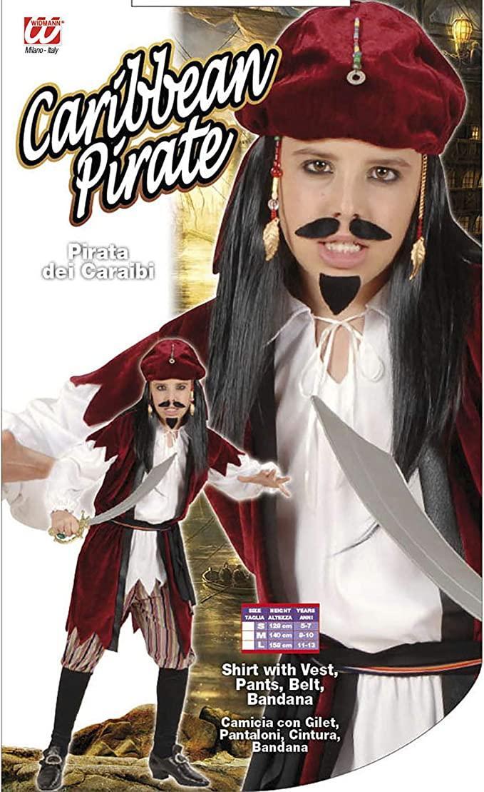 widmann costume pirata dei caraibi taglia 5/7 anni