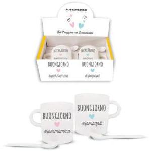 Set 2 tazzine caffe' supermamma e superpapa'