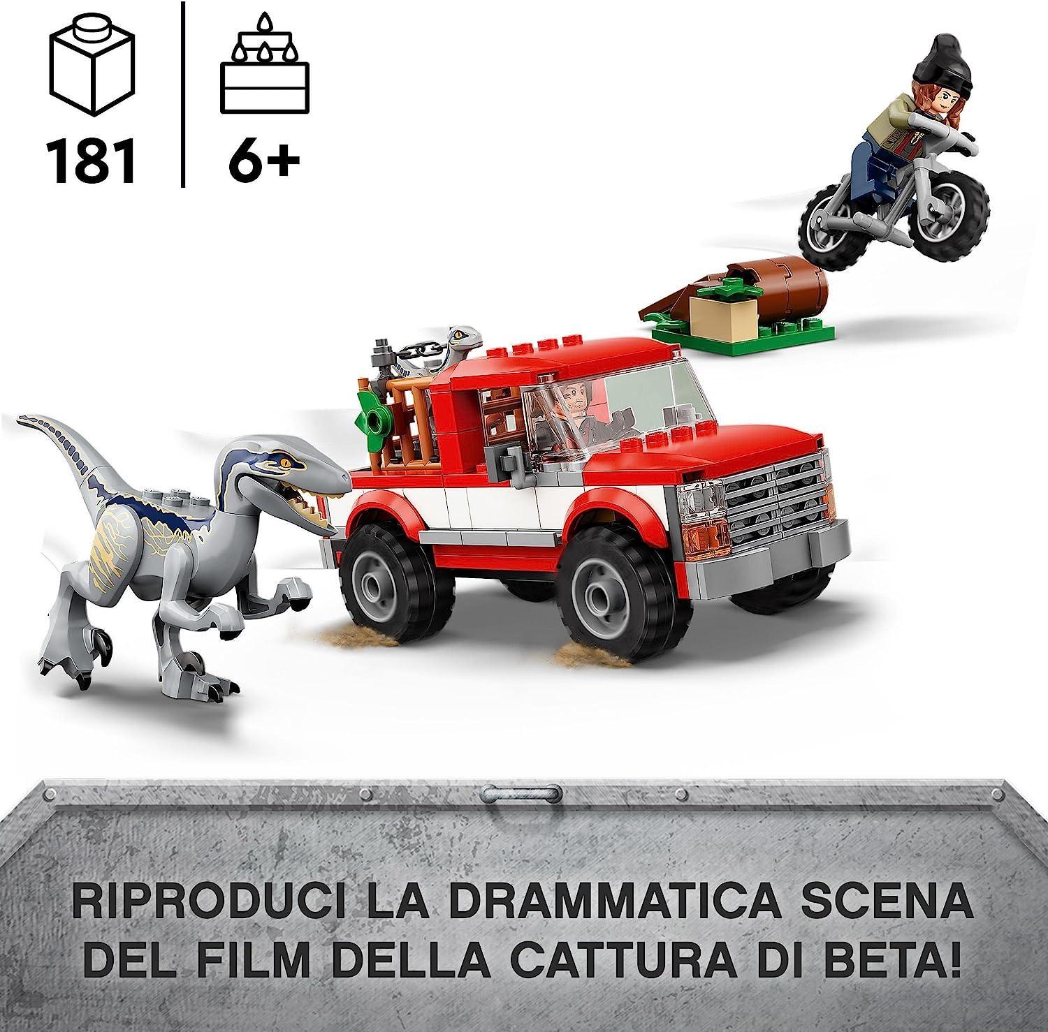 lego lego jurassic world 76946 la cattura dei velociraptor blue e beta