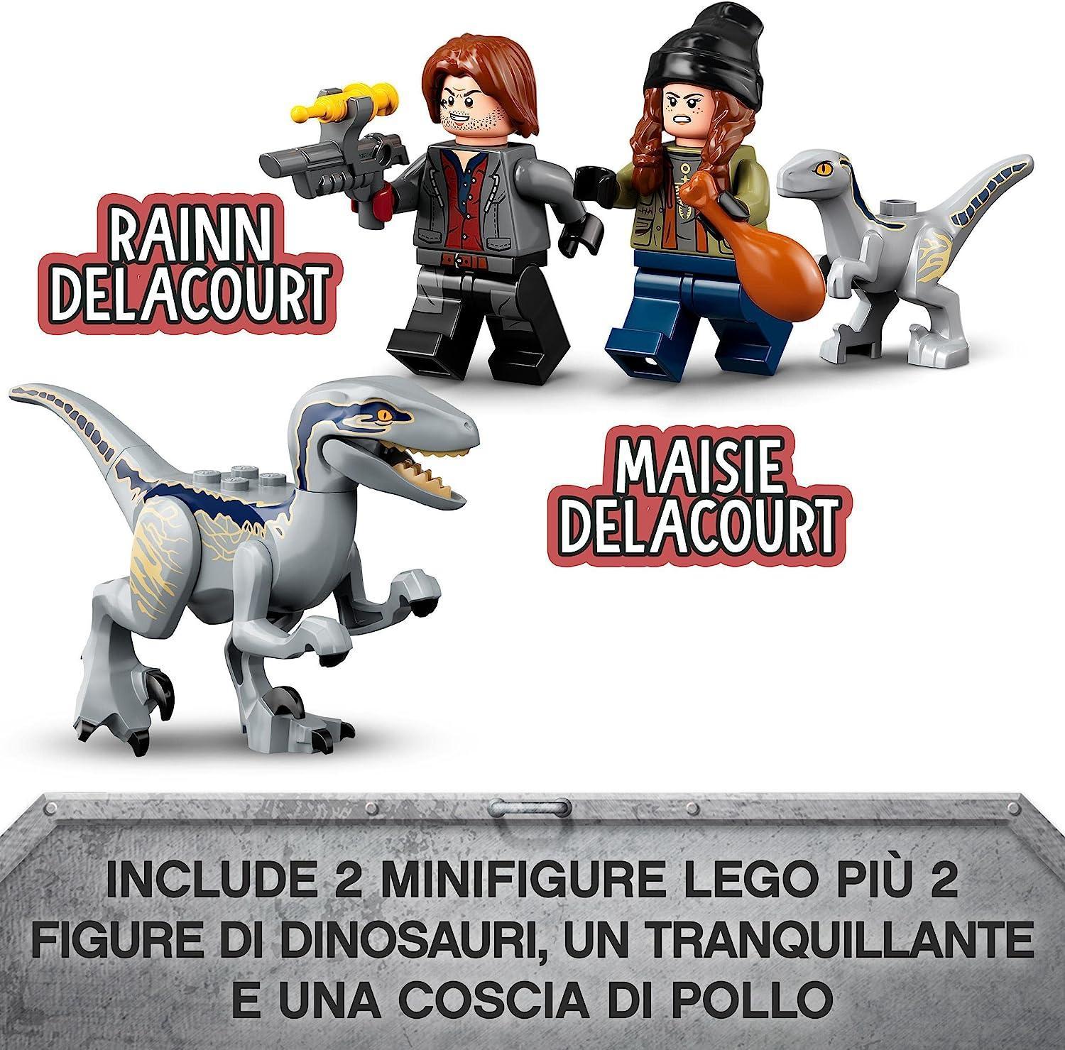 lego lego jurassic world 76946 la cattura dei velociraptor blue e beta