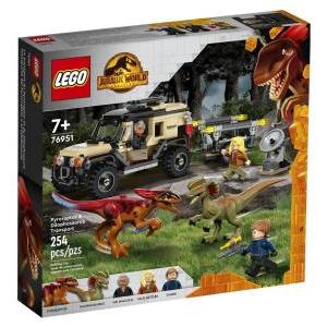 Jurassic world 76951 trasporto piroraptor e dilofosauro