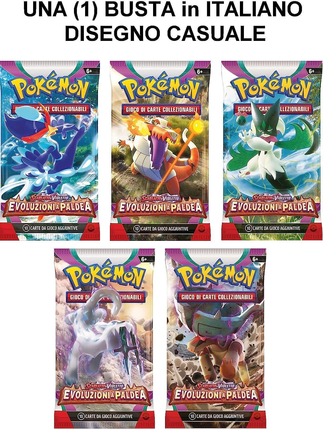 gamevision bustina 10 carte pokemon scarlatto e violetto evoluzioni a paldea