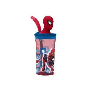 Spiderman bicchiere con cannuccia ml360 3d