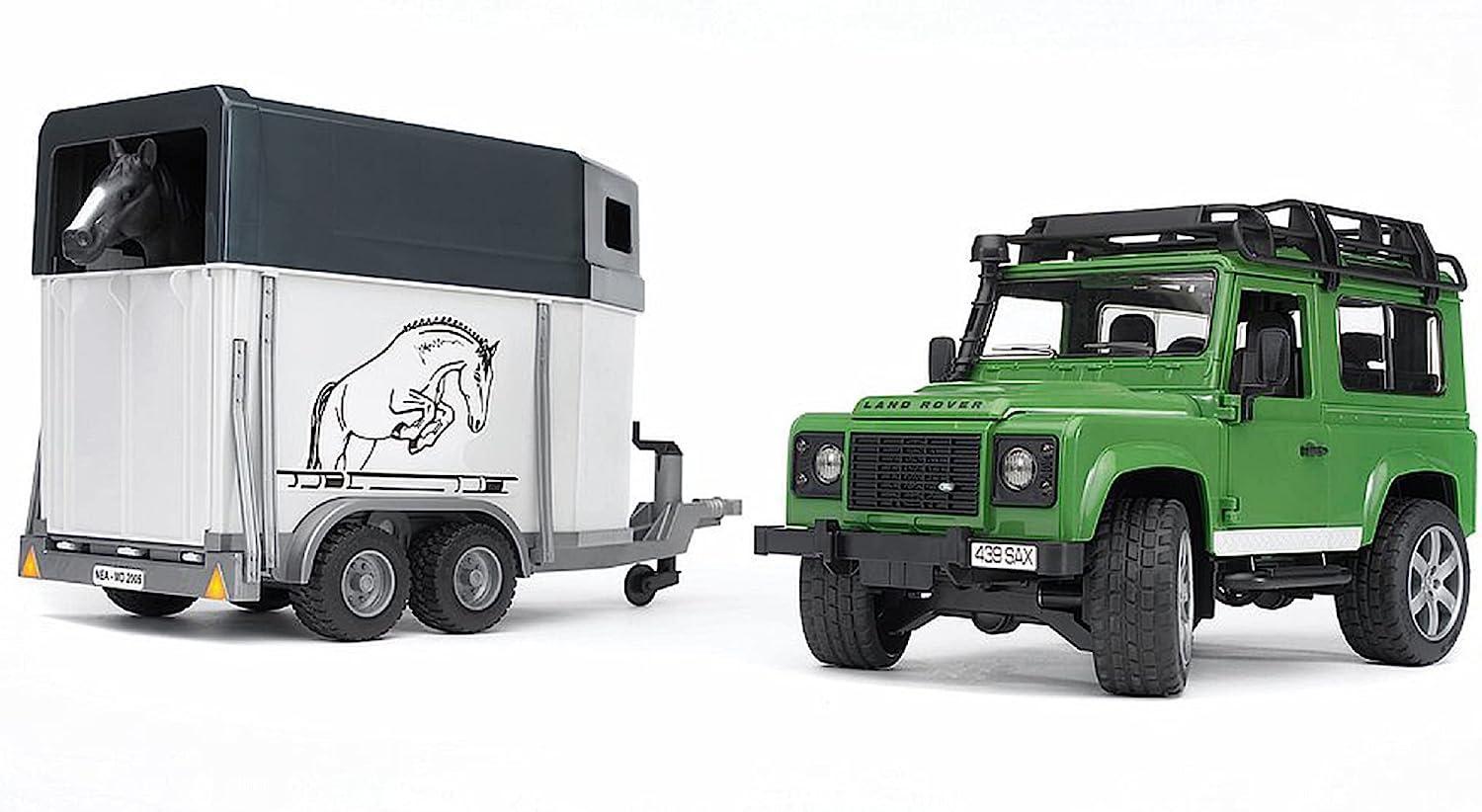 bruder spielwaren gmbh land rover defender con rimorchio 02592