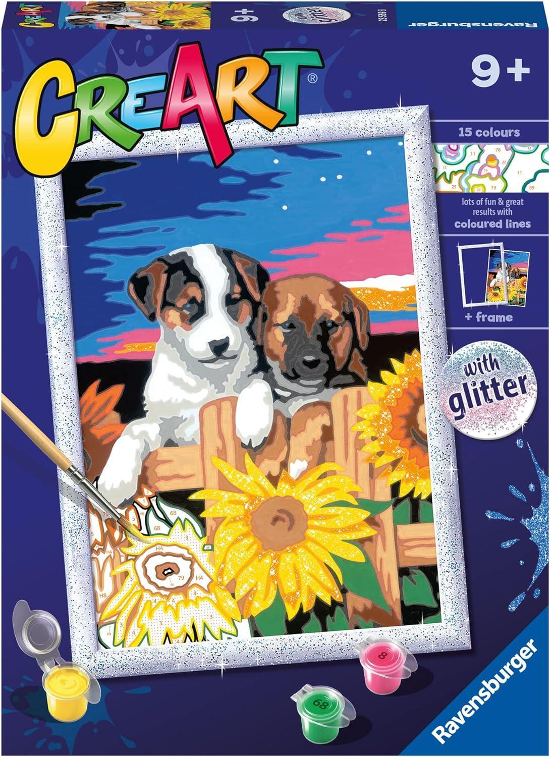 ravensburger creart cagnolini e girasoli