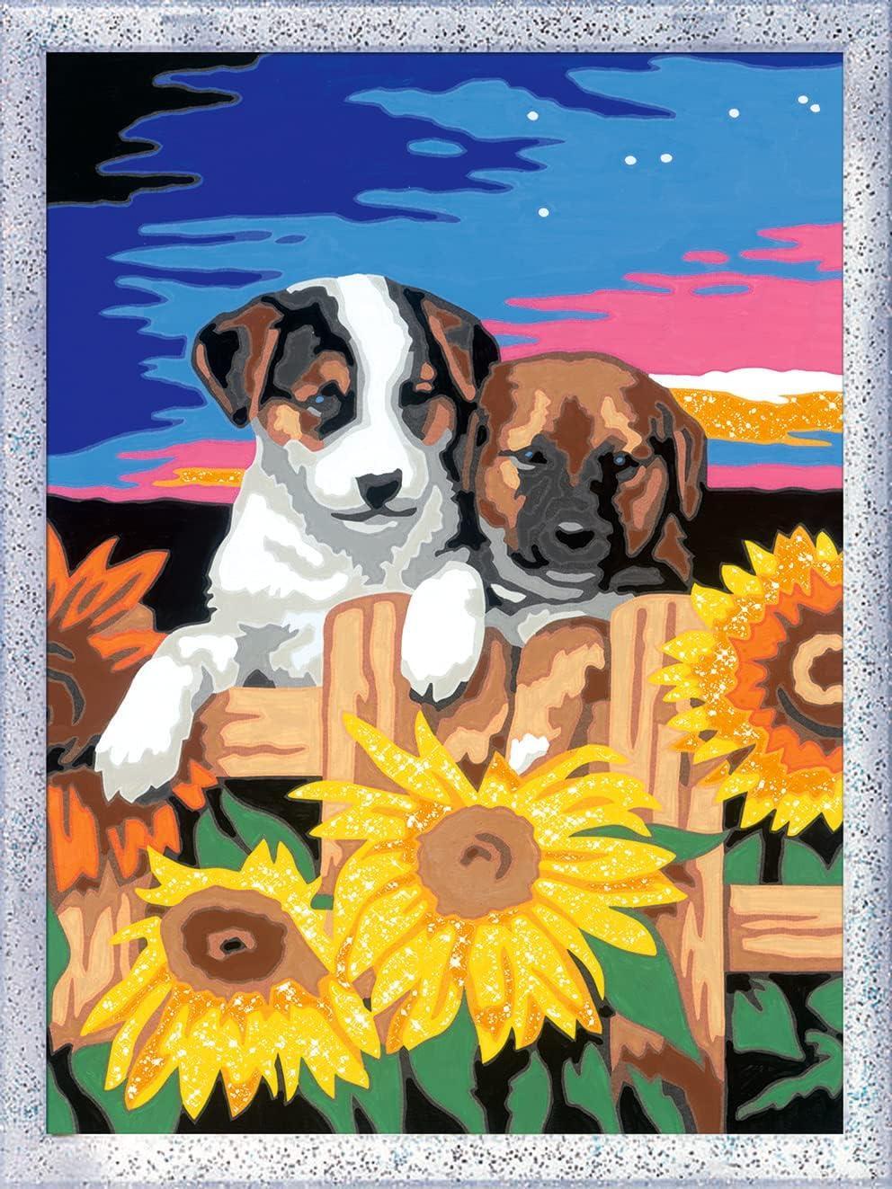 ravensburger creart cagnolini e girasoli