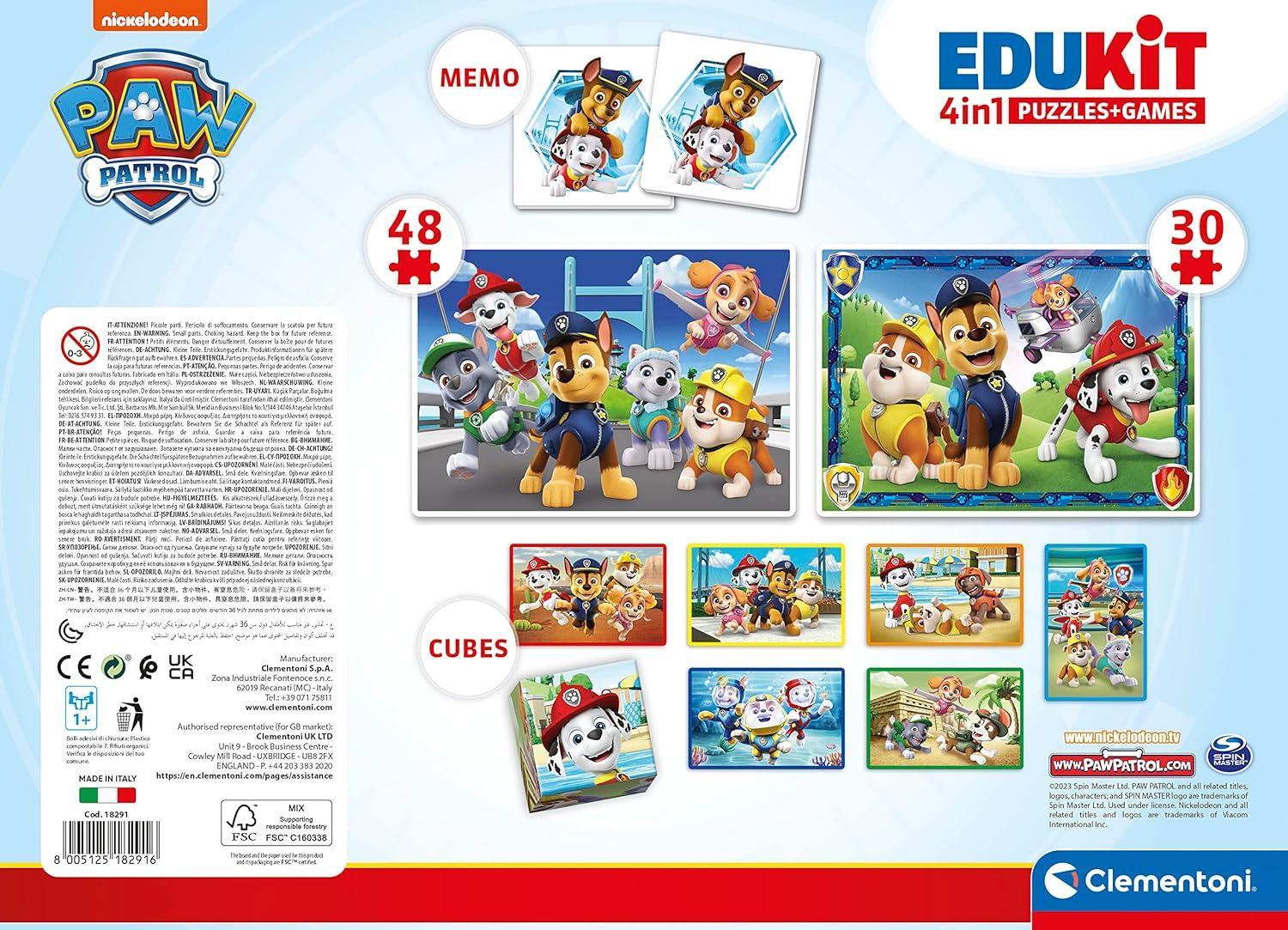 clementoni edukit 4in1 paw patrol