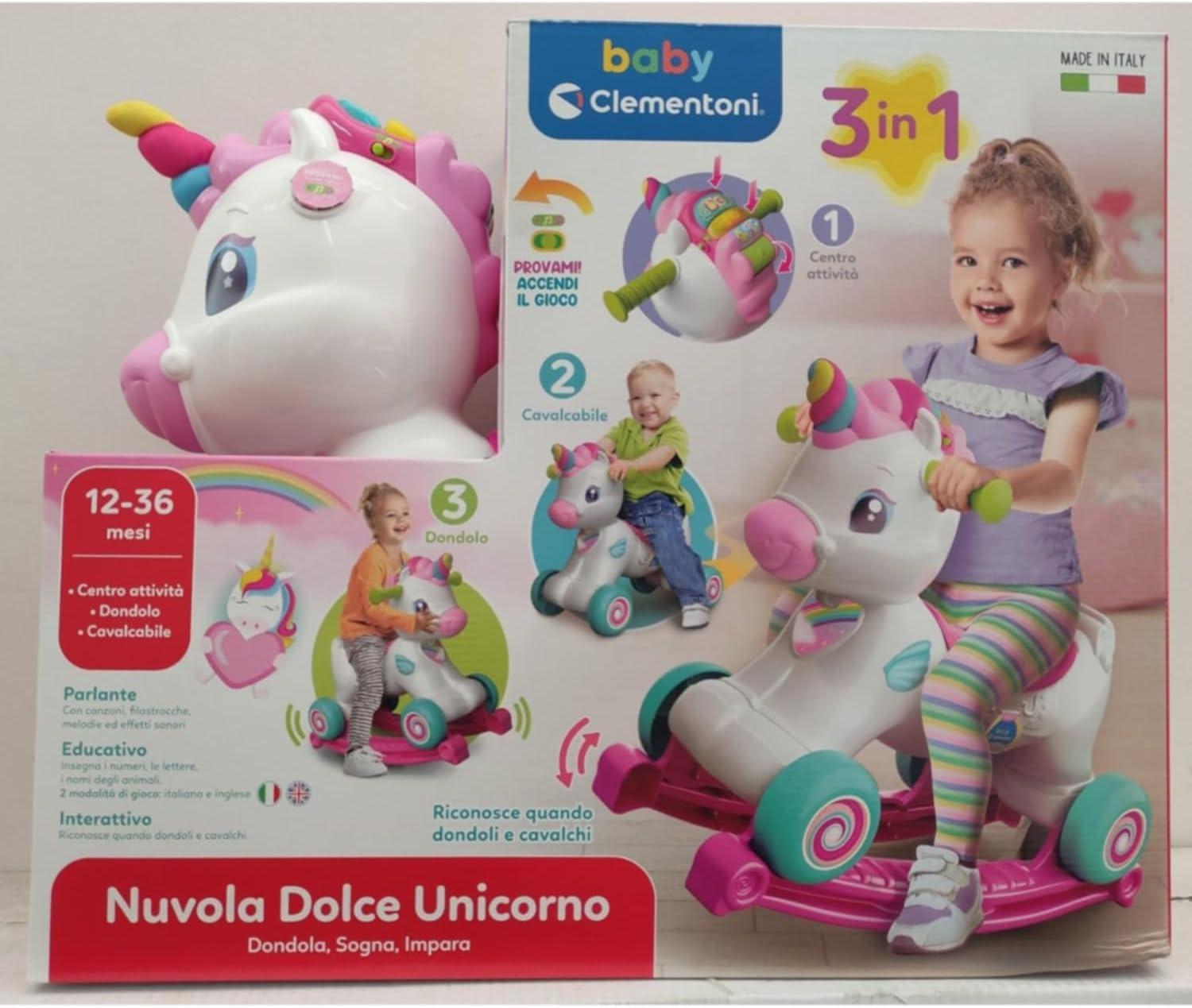 clementoni nuvola dolce unicorno cavalcabile