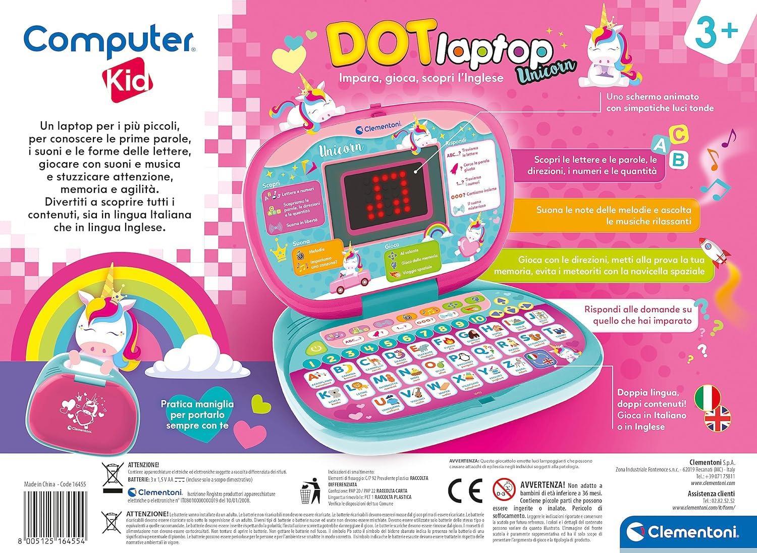 clementoni laptop dot unicorno rosa