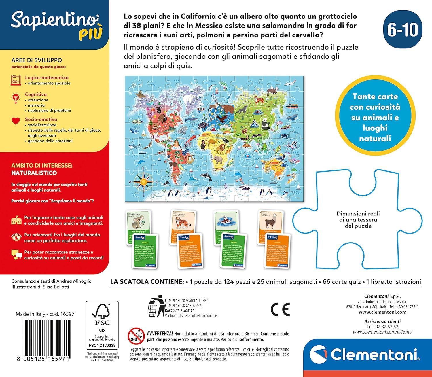 clementoni sapientino piu' scopriamo il mondo