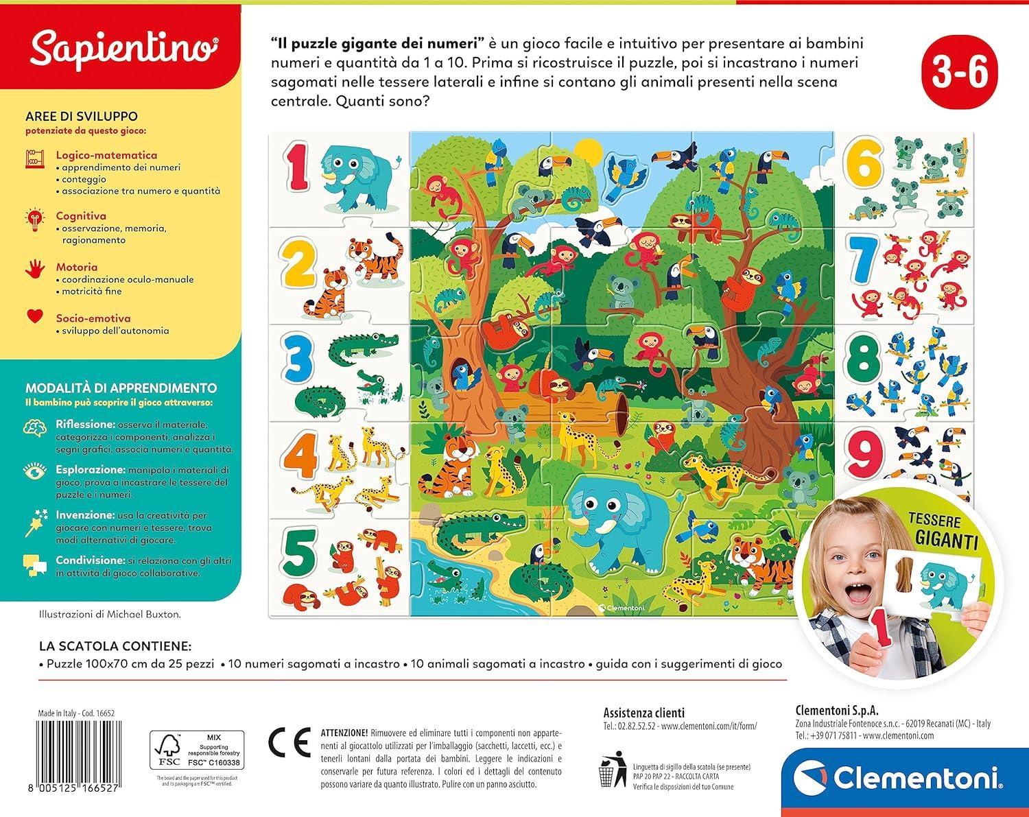 clementoni puzzle numeri 100x70