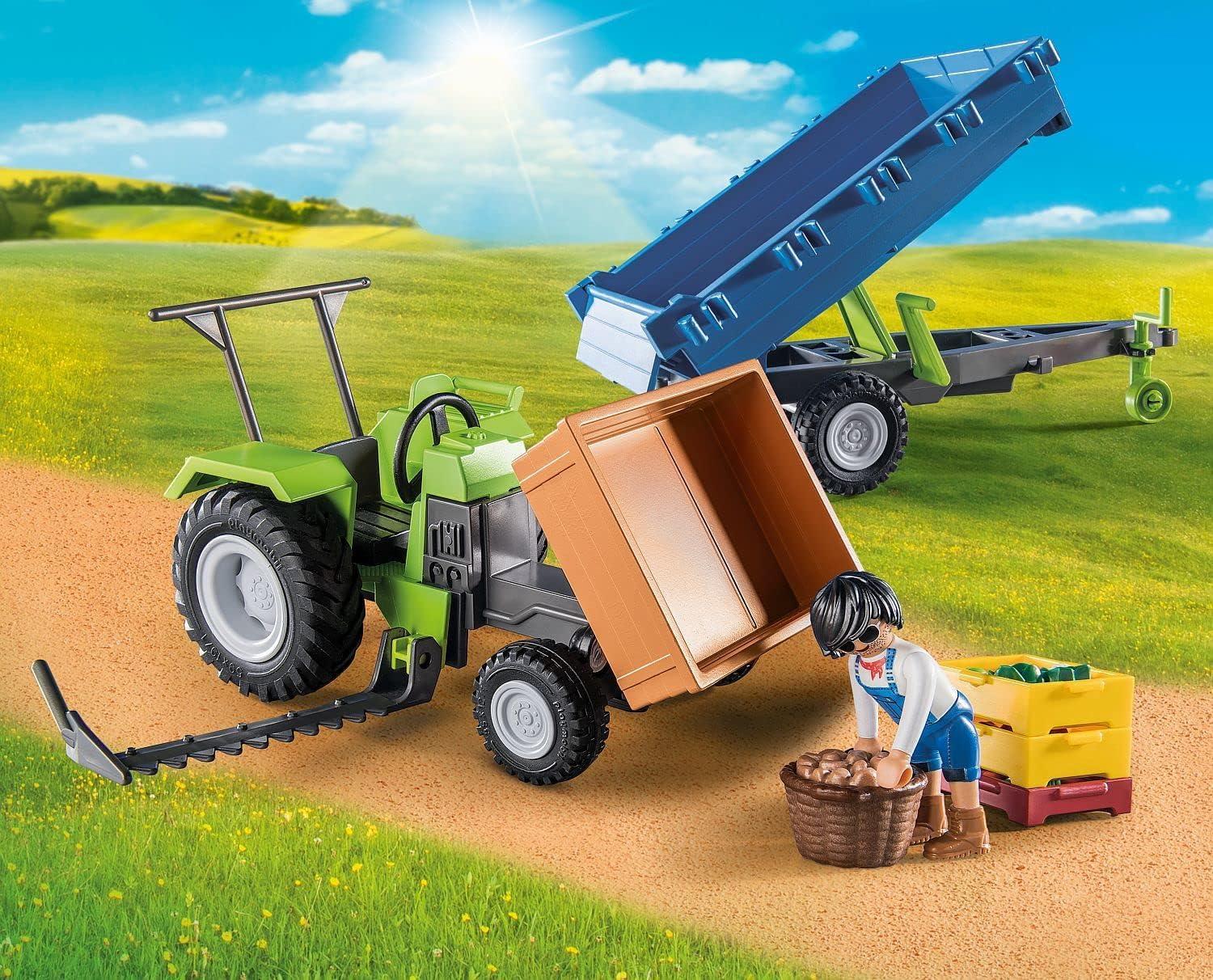 playmobil trattore con rimorchio