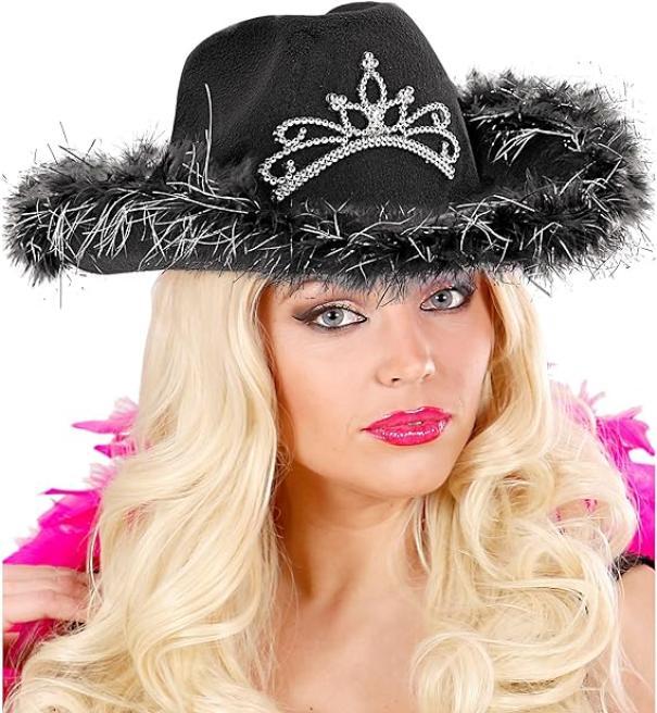 widmann cappello cowgirl nero con piume