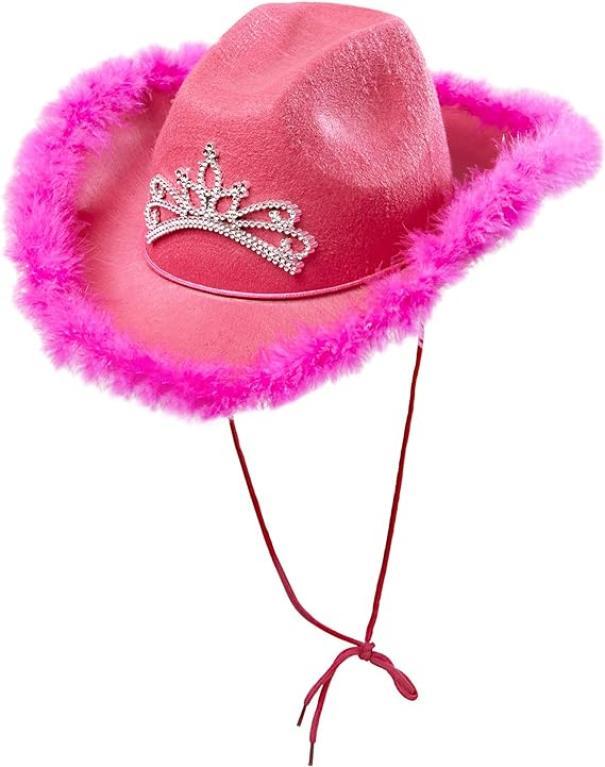 widmann cappello cowgirl rosa con piume