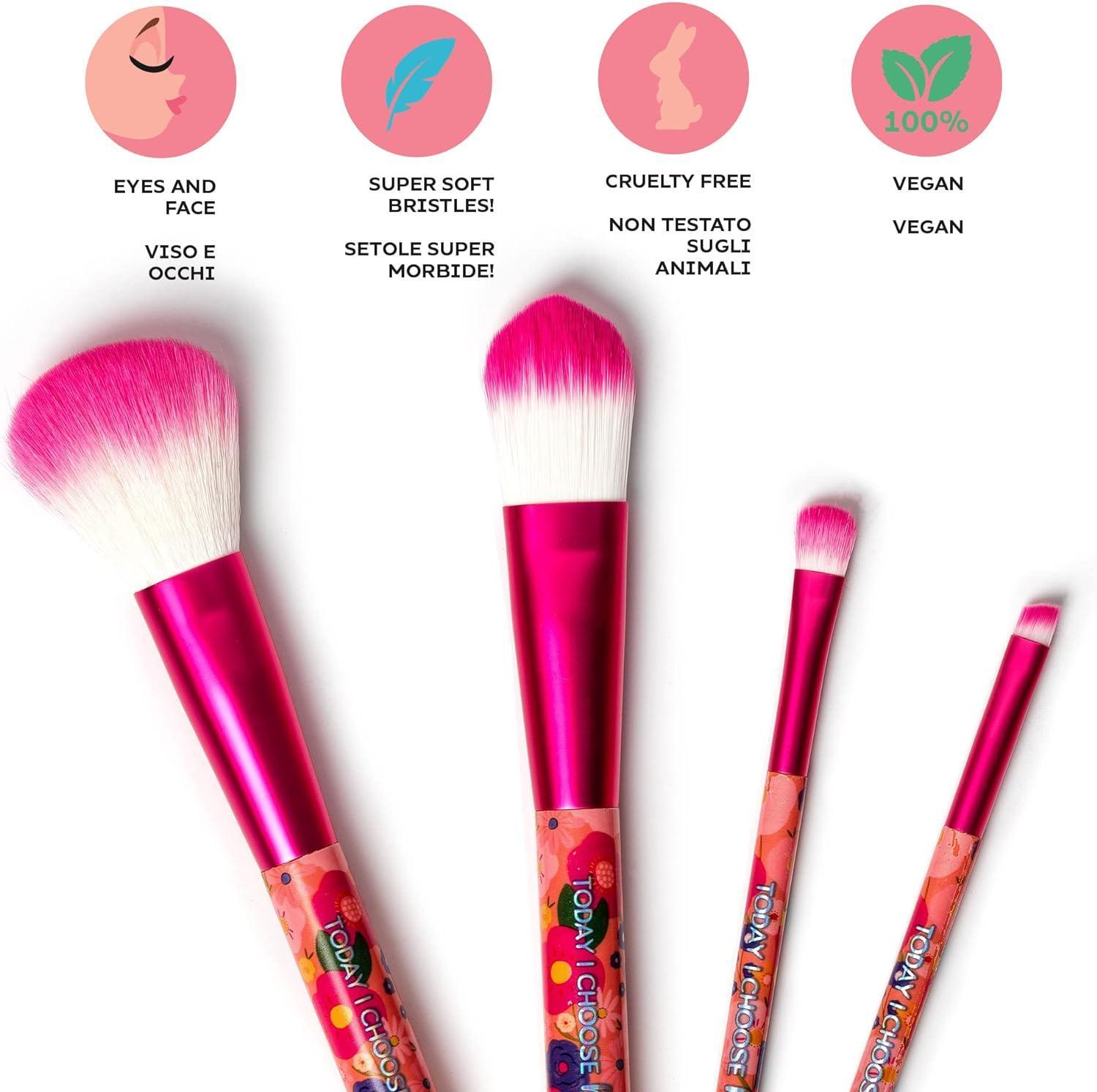 legami set 4 pennelli trucco fiori