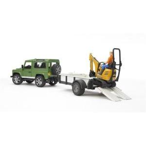 Land rover con rimorchio e jcb