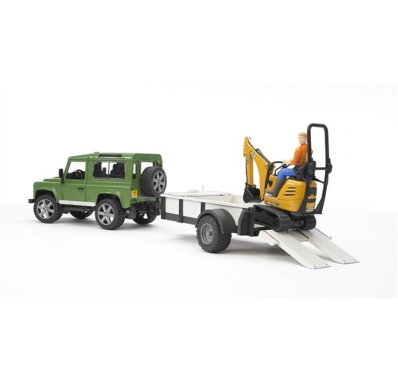 bruder spielwaren gmbh land rover con rimorchio e jcb