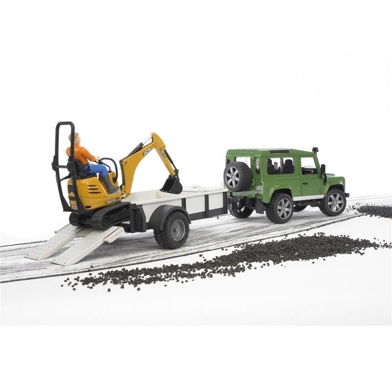 bruder spielwaren gmbh land rover con rimorchio e jcb