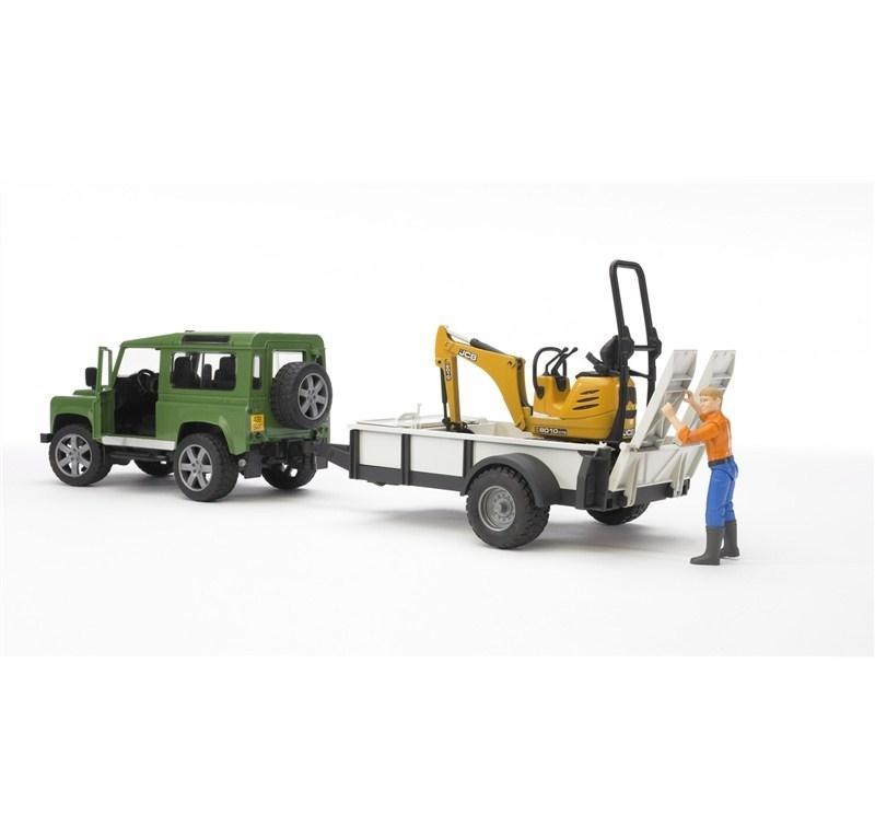 bruder spielwaren gmbh land rover con rimorchio e jcb